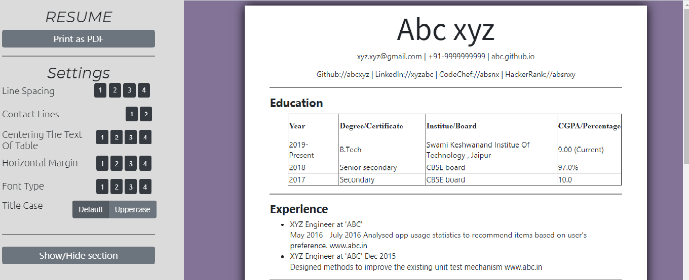 resume-website